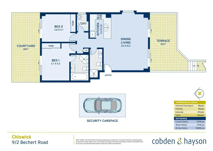 Floorplan of Homely apartment listing, 9/2 Bechert Road, Chiswick NSW 2046