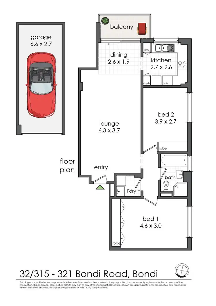 Floorplan of Homely apartment listing, 32/315 Bondi Road, Bondi NSW 2026