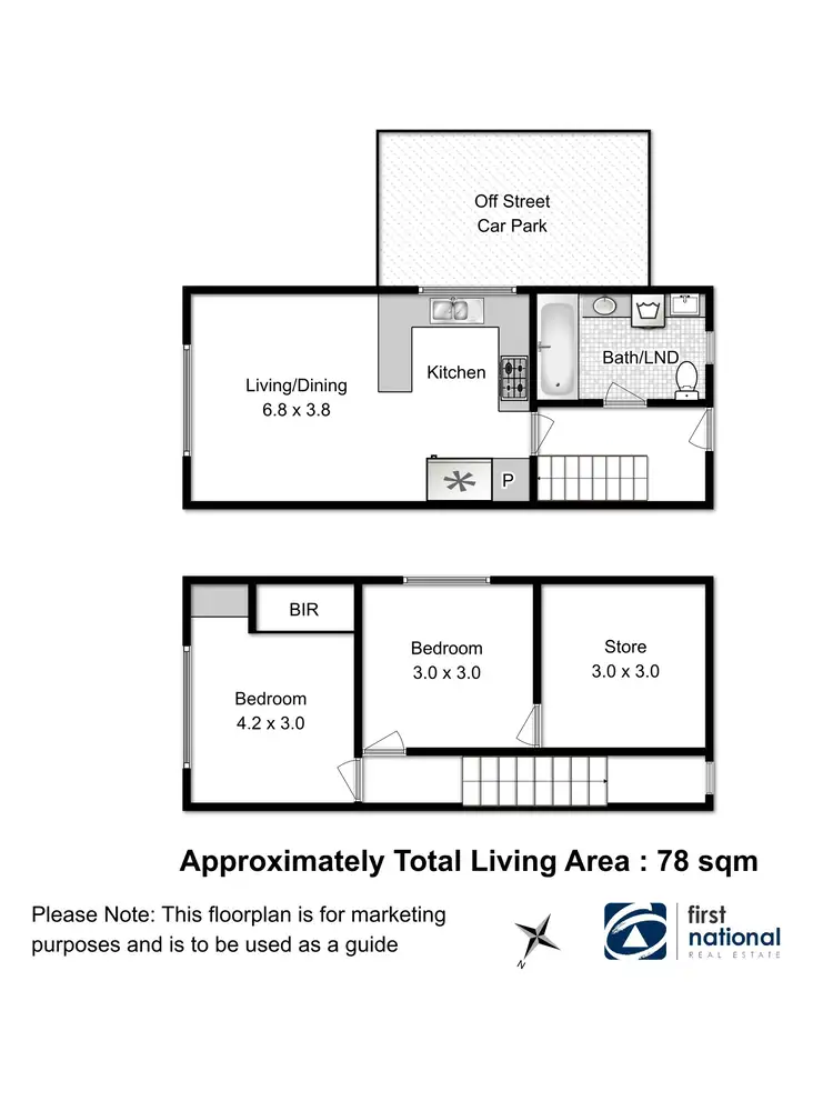 Floorplan of Homely unit listing, 3/125 Lansdowne Crescent, West Hobart TAS 7000