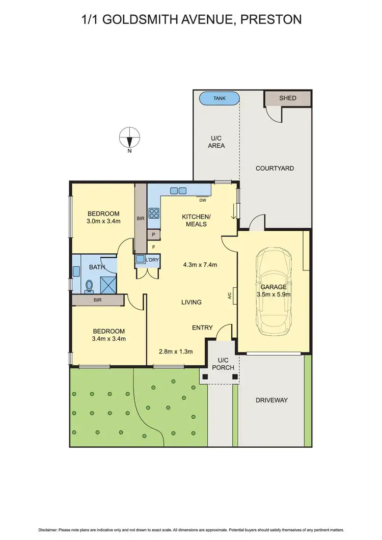 Floorplan of Homely unit listing, 1/1 Goldsmith Avenue, Preston VIC 3072