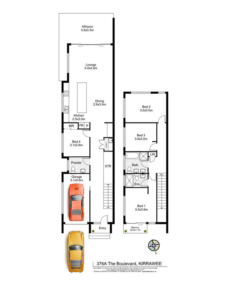Floorplan of Homely semi-detached listing, 376A The Boulevarde, Kirrawee NSW 2232