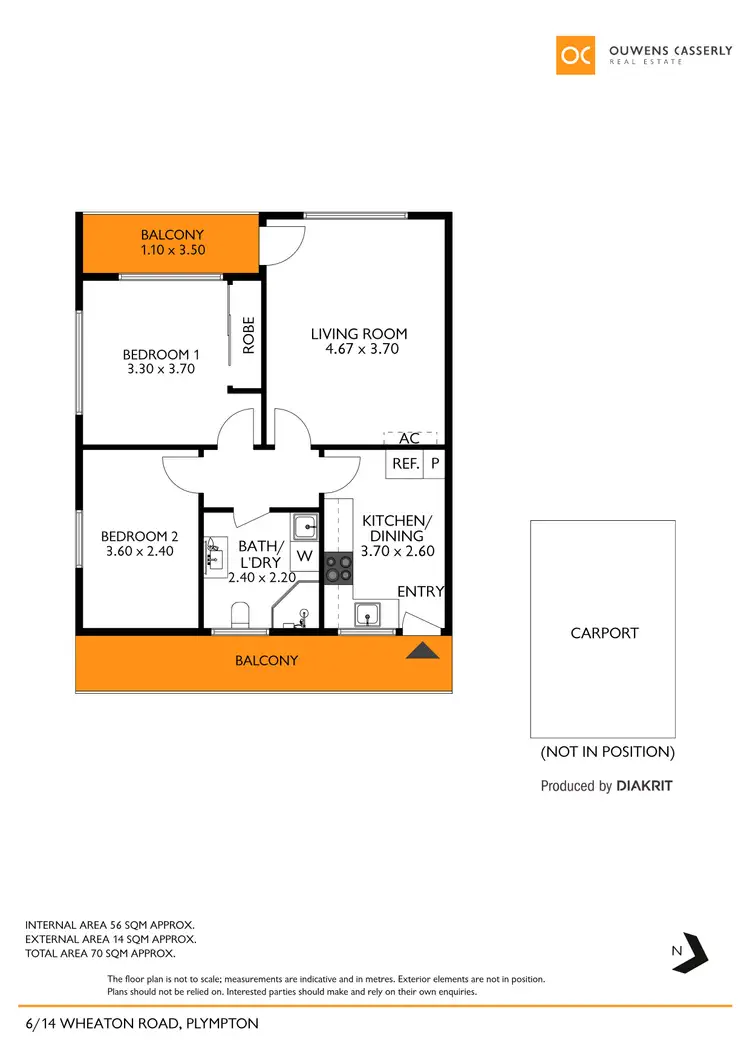 Floorplan of Homely unit listing, 6/14 Wheaton Road, Plympton SA 5038