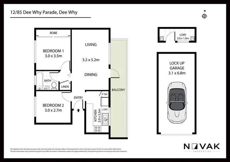 Floorplan of Homely apartment listing, 12/85 Dee Why Parade, Dee Why NSW 2099