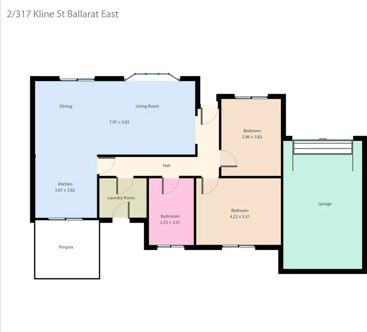 Floorplan of Homely unit listing, 2/317 Kline Street, Ballarat East VIC 3350