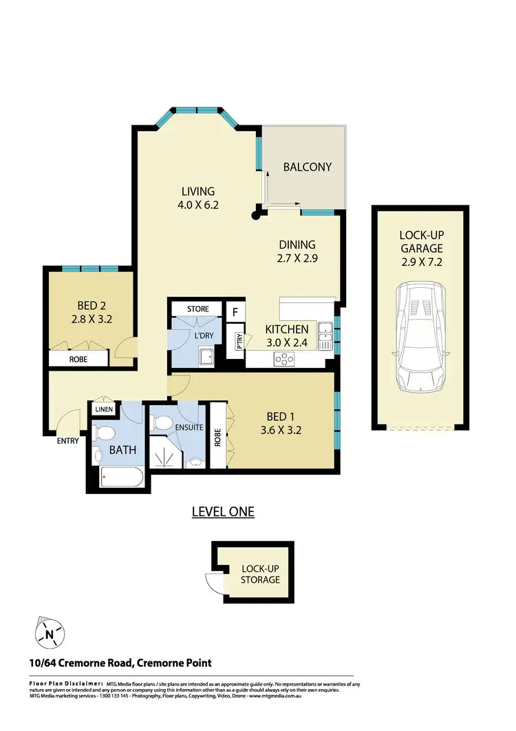 Floorplan of Homely apartment listing, 10/64 Cremorne Road, Cremorne Point NSW 2090