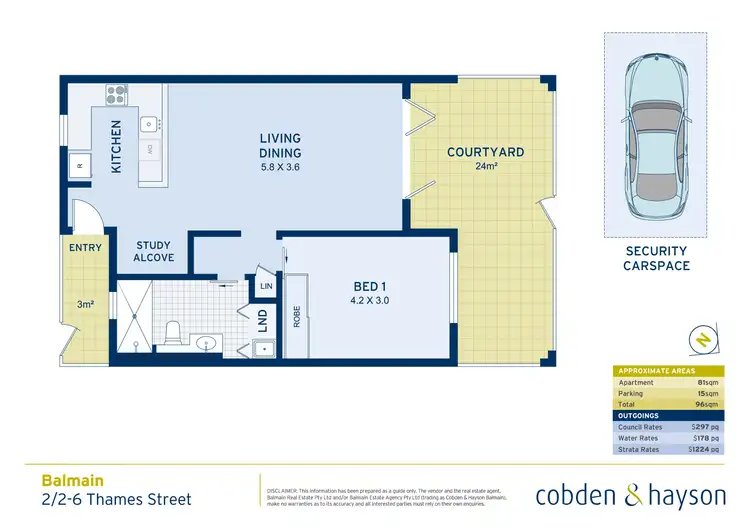 Floorplan of Homely apartment listing, 2/2-6 Thames Street, Balmain NSW 2041