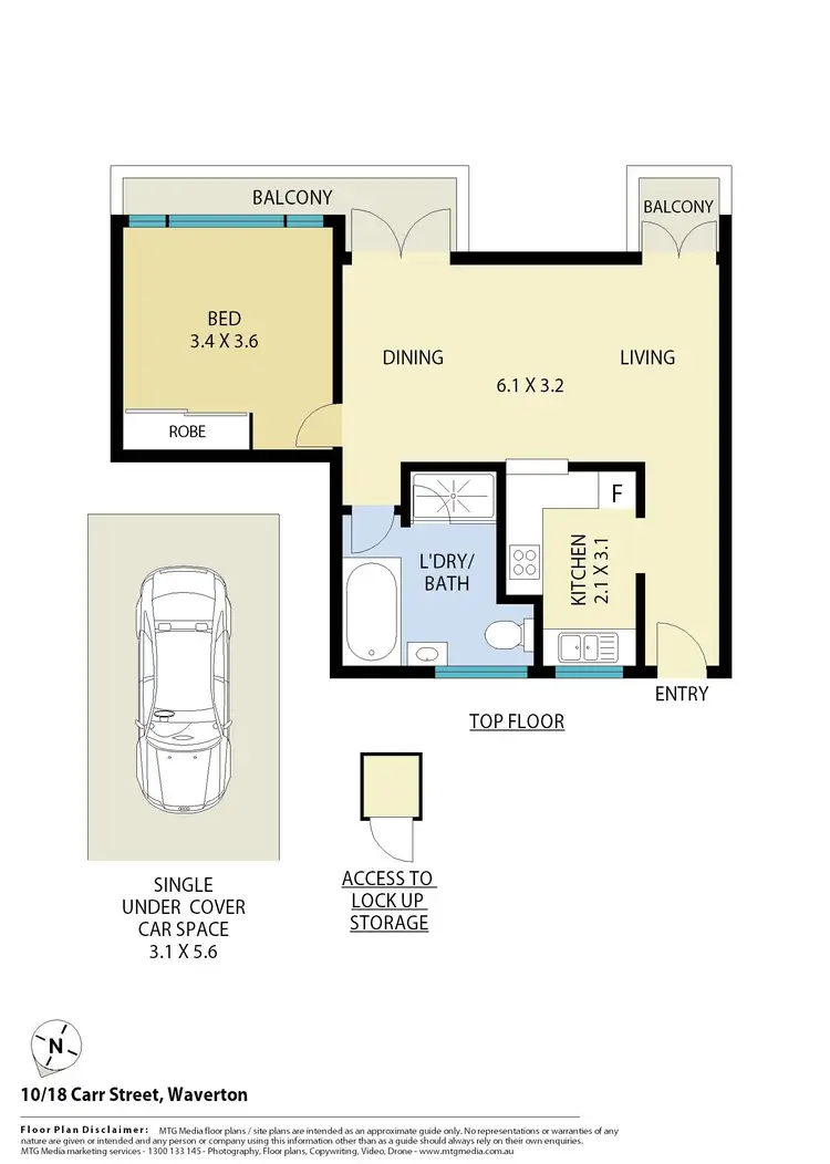 Floorplan of Homely apartment listing, 10/18 Carr Street, Waverton NSW 2060