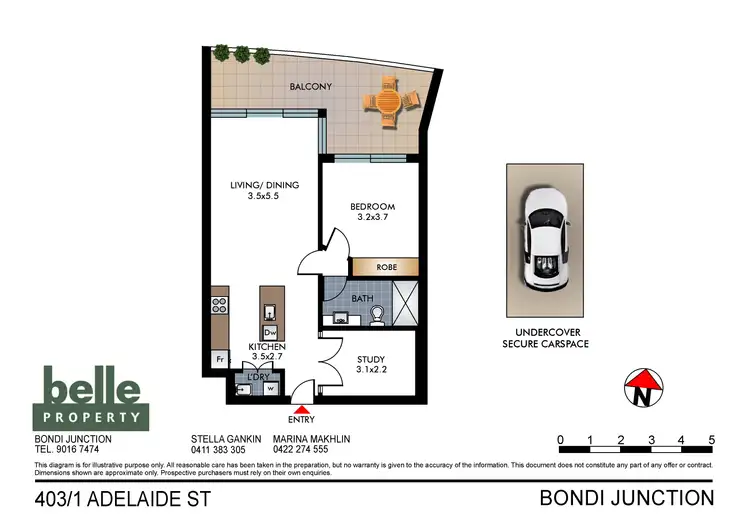Floorplan of Homely apartment listing, 403/1 Adelaide Street, Bondi Junction NSW 2022