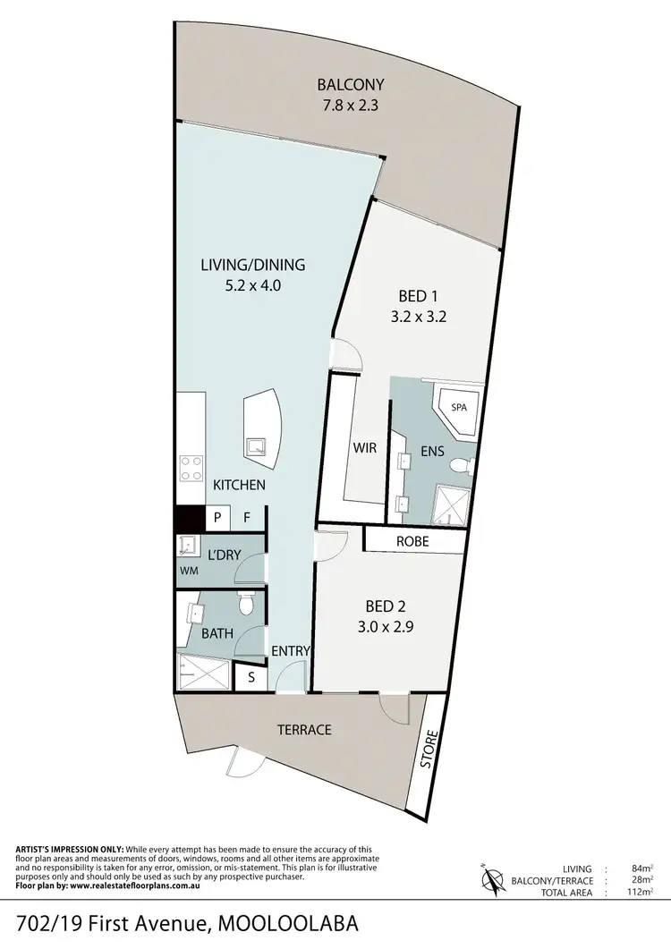 Floorplan of Homely unit listing, 702/19 First Avenue, Mooloolaba QLD 4557