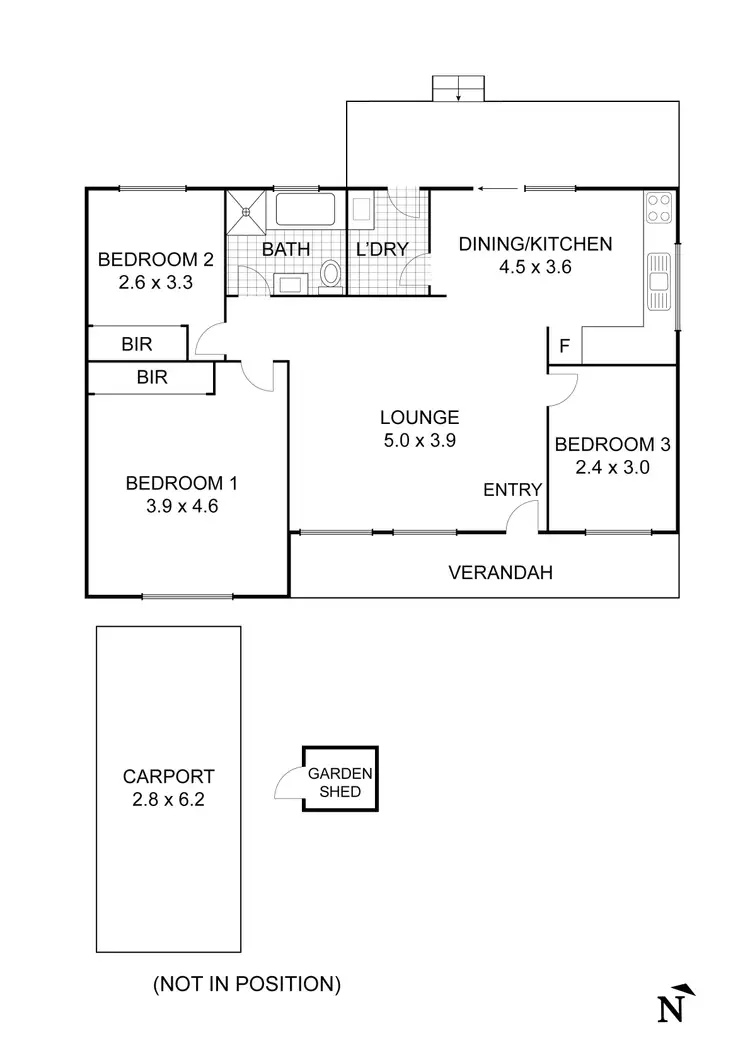 Floorplan of Homely unit listing, 3/50 Hodgson Street, Eaglehawk VIC 3556