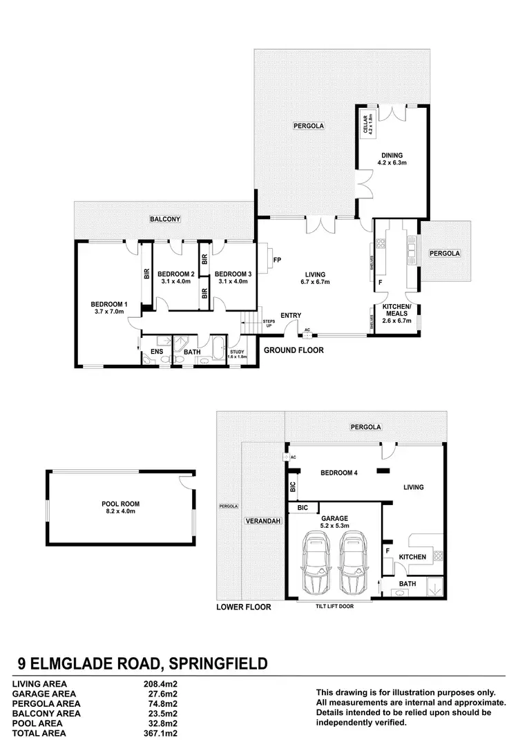 Floorplan of Homely house listing, 9 Elmglade Road, Springfield SA 5062