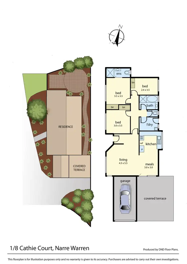 Floorplan of Homely unit listing, 1/8 Cathie Court, Narre Warren VIC 3805