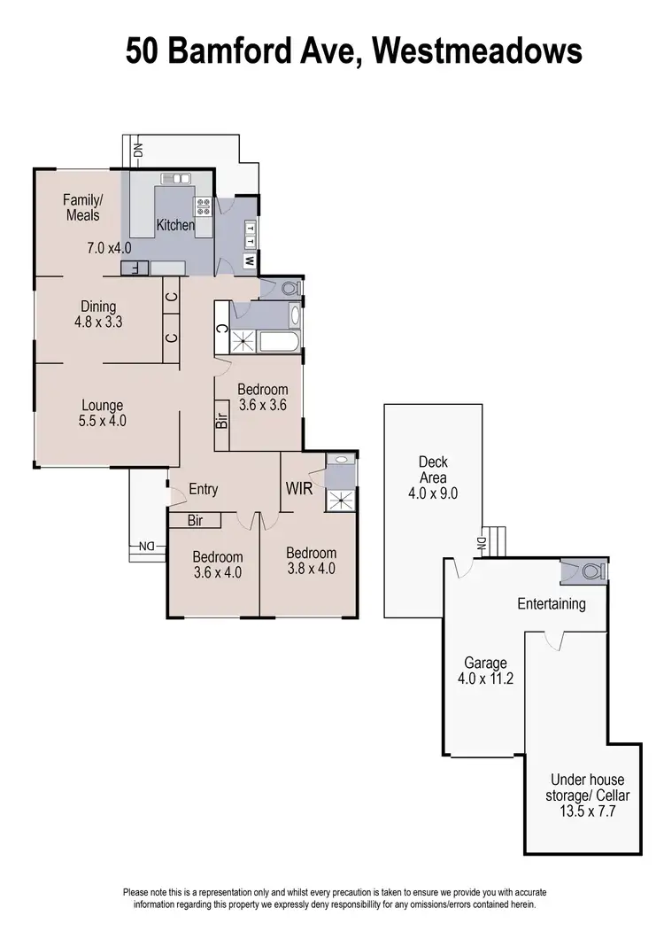 Floorplan of Homely house listing, 50 Bamford Avenue, Westmeadows VIC 3049