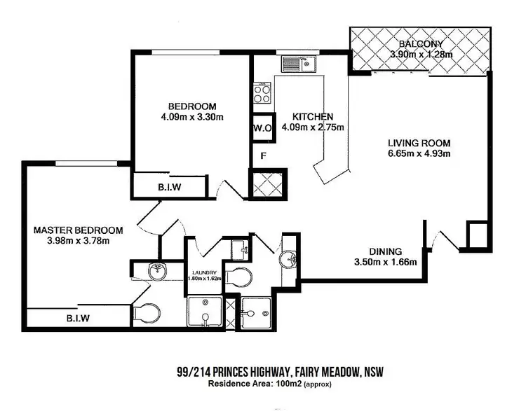 Floorplan of Homely unit listing, 99/214-220 Princes Highway, Fairy Meadow NSW 2519