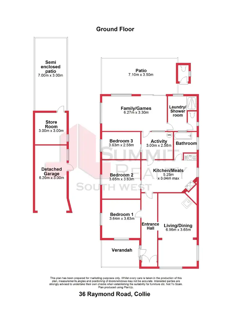Floorplan of Homely house listing, 36 Raymond Street, Collie WA 6225