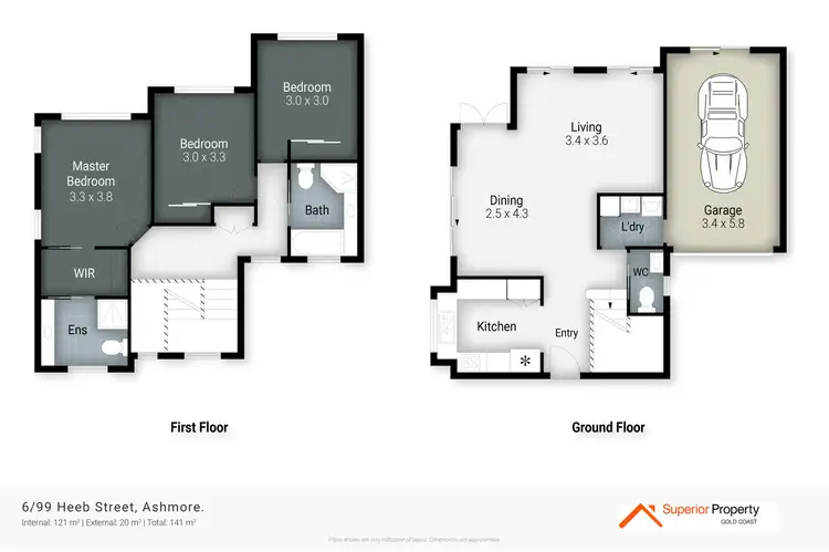 Floorplan of Homely townhouse listing, 6/99 Heeb Street, Ashmore QLD 4214