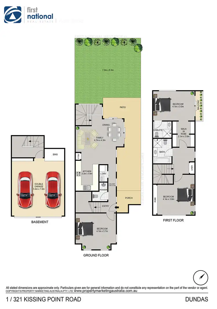 Floorplan of Homely townhouse listing, 1/321 Kissing Point Road, Dundas NSW 2117