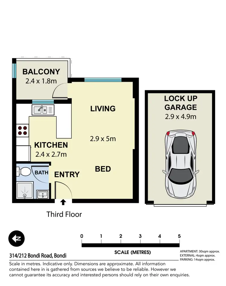 Floorplan of Homely apartment listing, 314/212 Bondi Road, Bondi NSW 2026