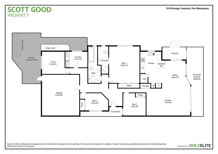 Floorplan of Homely villa listing, 2/16 Wonga Crescent, Port Macquarie NSW 2444