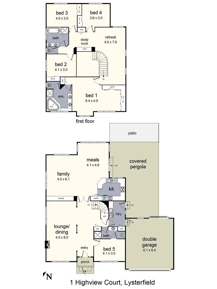 Floorplan of Homely house listing, 1 Highview Court, Lysterfield VIC 3156