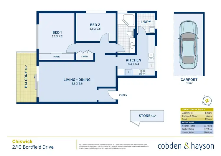 Floorplan of Homely apartment listing, 2/10 Bortfield Drive, Chiswick NSW 2046