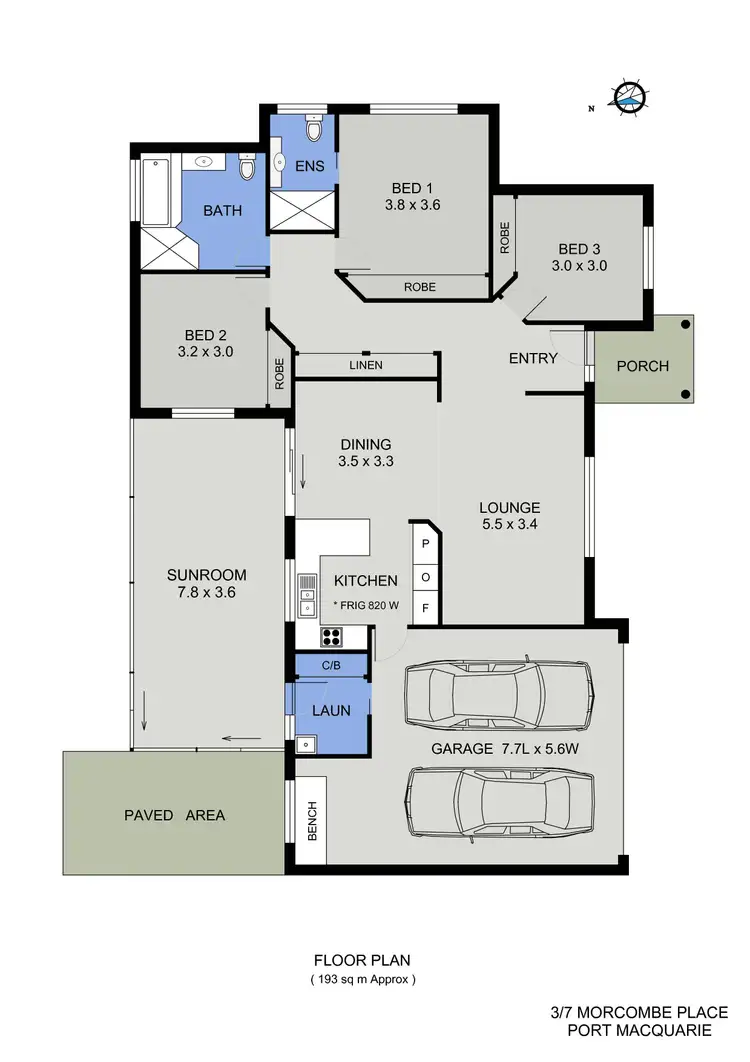 Floorplan of Homely villa listing, 3/7 Morcombe Place, Port Macquarie NSW 2444