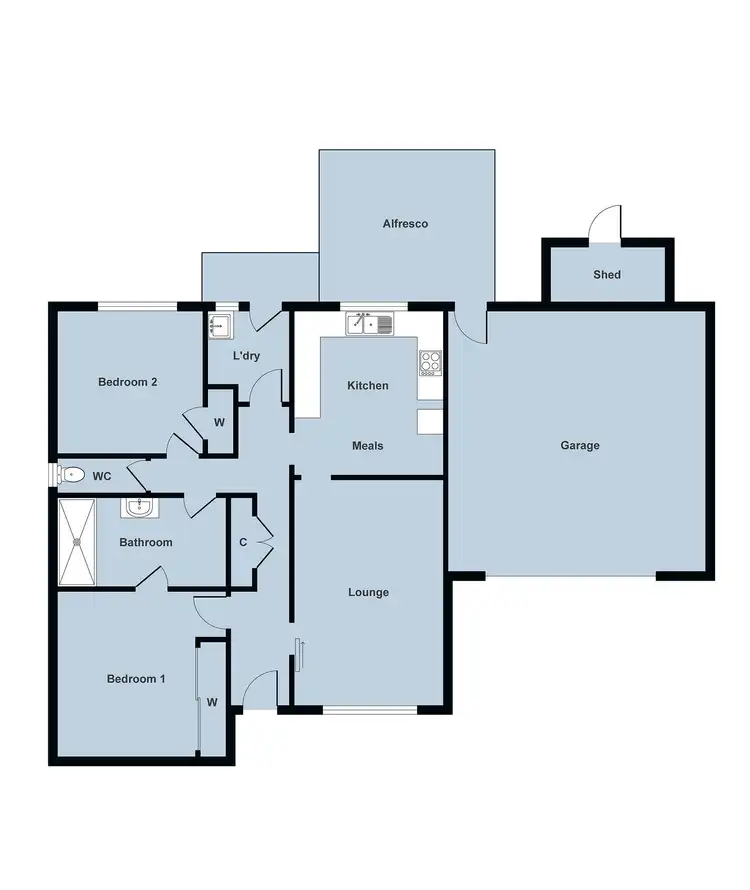 Floorplan of Homely unit listing, 2/294 Gladstone Street, Maryborough VIC 3465
