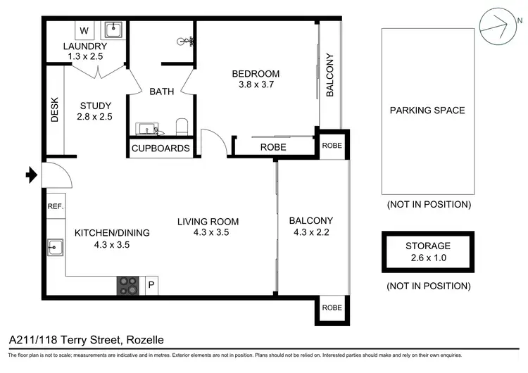 Floorplan of Homely apartment listing, A211/118 Terry Street, Rozelle NSW 2039