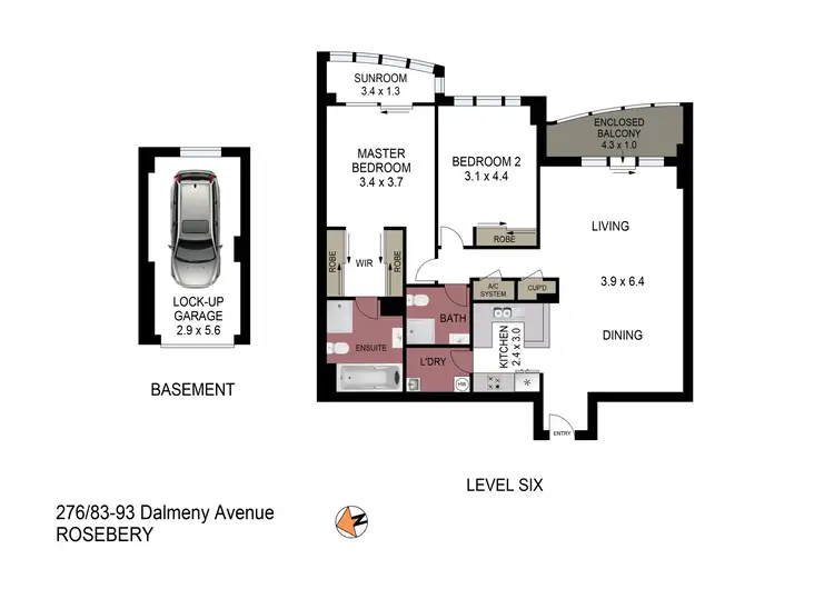 Floorplan of Homely apartment listing, 276/83-93 Dalmeny Avenue, Rosebery NSW 2018
