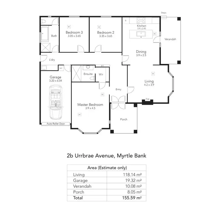 Floorplan of Homely house listing, 2B Urrbrae Avenue, Myrtle Bank SA 5064