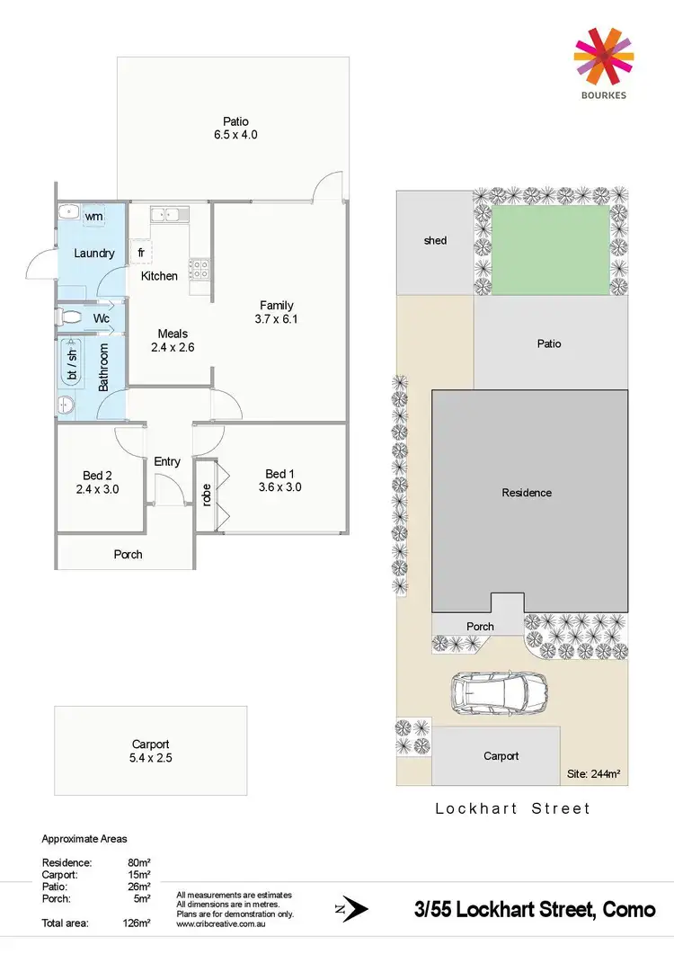 Floorplan of Homely villa listing, 3/55 Lockhart Street, Como WA 6152