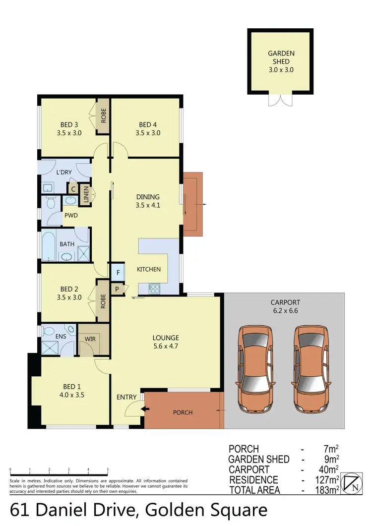 Floorplan of Homely house listing, 61 Daniel Drive, Golden Square VIC 3555
