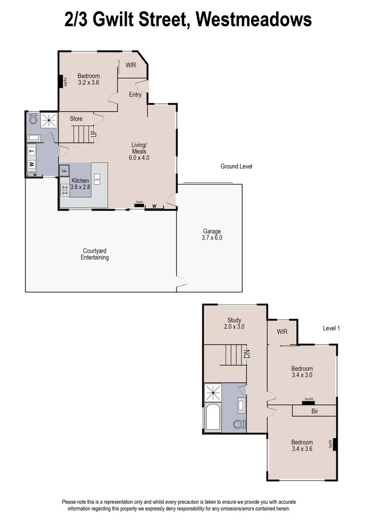 Floorplan of Homely townhouse listing, 2/3 Gwilt Street, Westmeadows VIC 3049