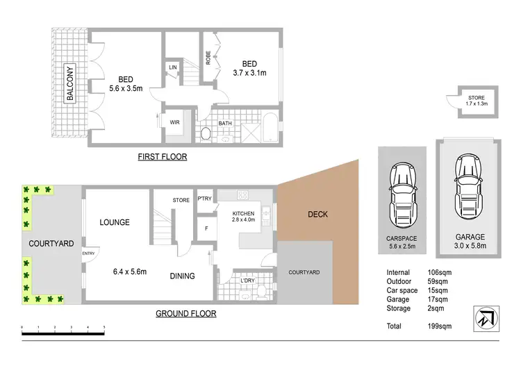 Floorplan of Homely townhouse listing, 5/58-62 Day Street, Drummoyne NSW 2047