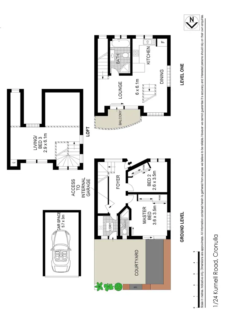 Floorplan of Homely townhouse listing, 1/24 Kurnell Road, Cronulla NSW 2230