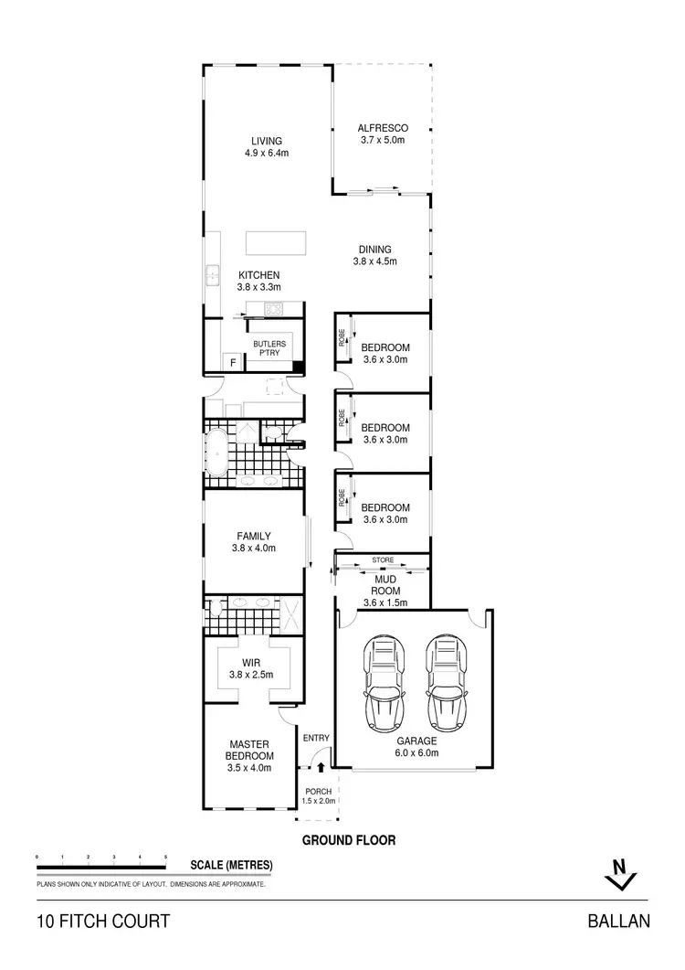 Floorplan of Homely house listing, 10 Fitch Court, Ballan VIC 3342