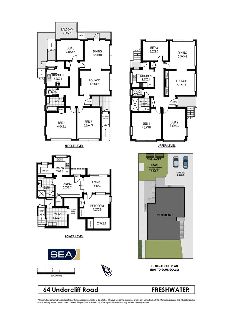 Floorplan of Homely block of units listing, 64 Undercliff Road, Freshwater NSW 2096