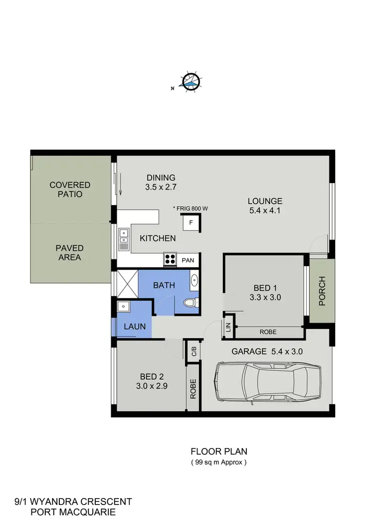 Floorplan of Homely villa listing, 9/1 Wyandra Crescent, Port Macquarie NSW 2444