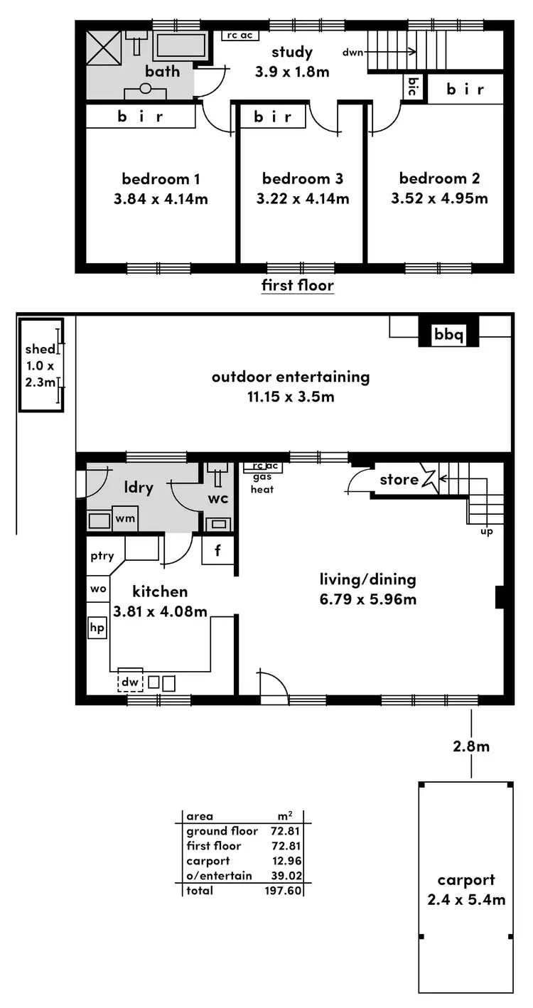 Floorplan of Homely townhouse listing, 2/10 Lincoln Street, Kensington Gardens SA 5068