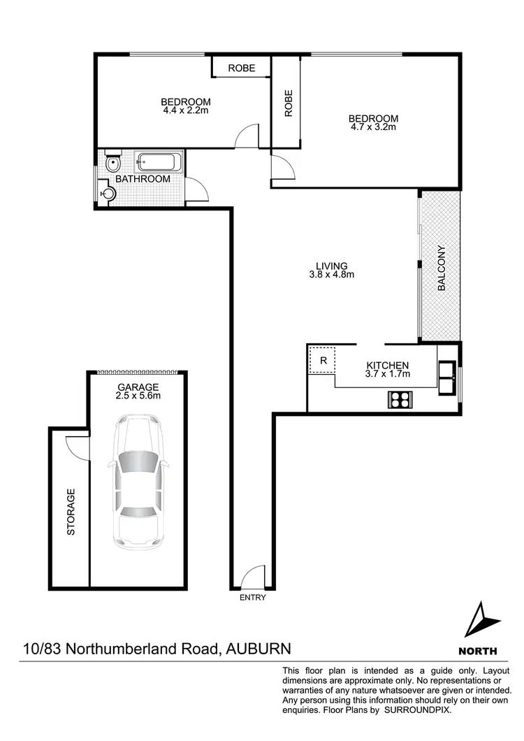 Floorplan of Homely unit listing, 10/83 Northumberland Road, Auburn NSW 2144