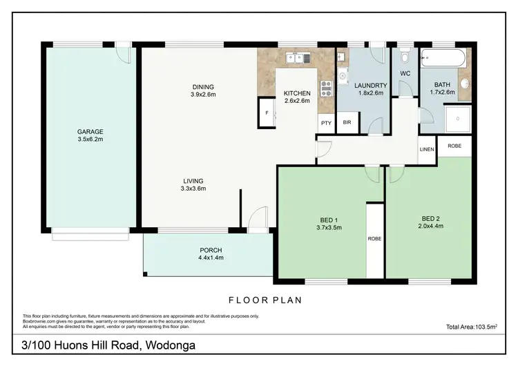 Floorplan of Homely unit listing, 3/100 Huons Hill Road, Wodonga VIC 3690