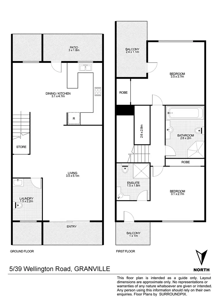 Floorplan of Homely townhouse listing, 5/39-47 Wellington Road, Granville NSW 2142
