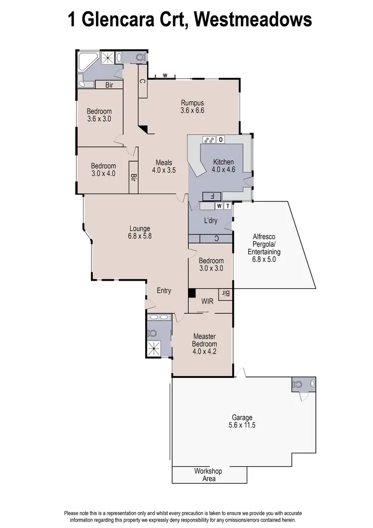 Floorplan of Homely house listing, 1 Glencara Close, Westmeadows VIC 3049