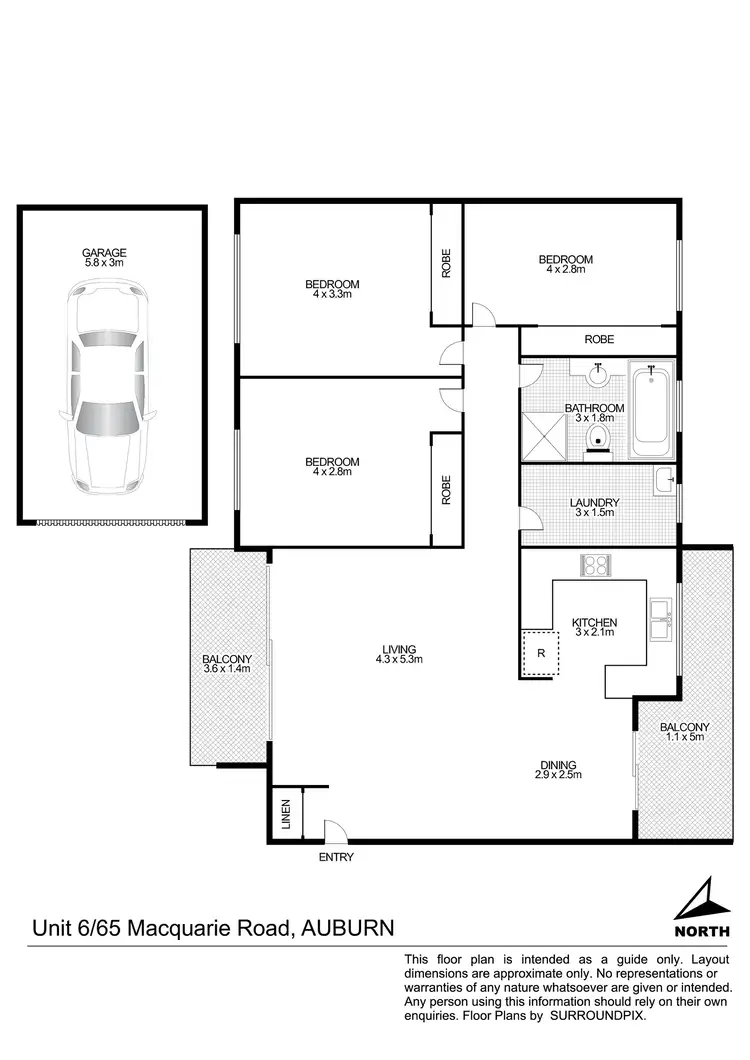 Floorplan of Homely unit listing, 6/65 Macquarie Road, Auburn NSW 2144