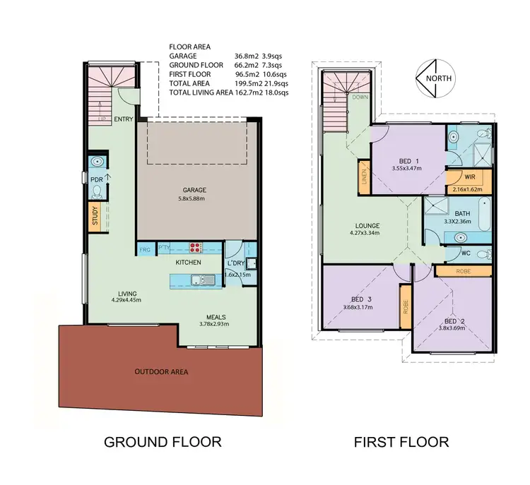 Floorplan of Homely townhouse listing, 9 Lorne Terrace, Flora Hill VIC 3550