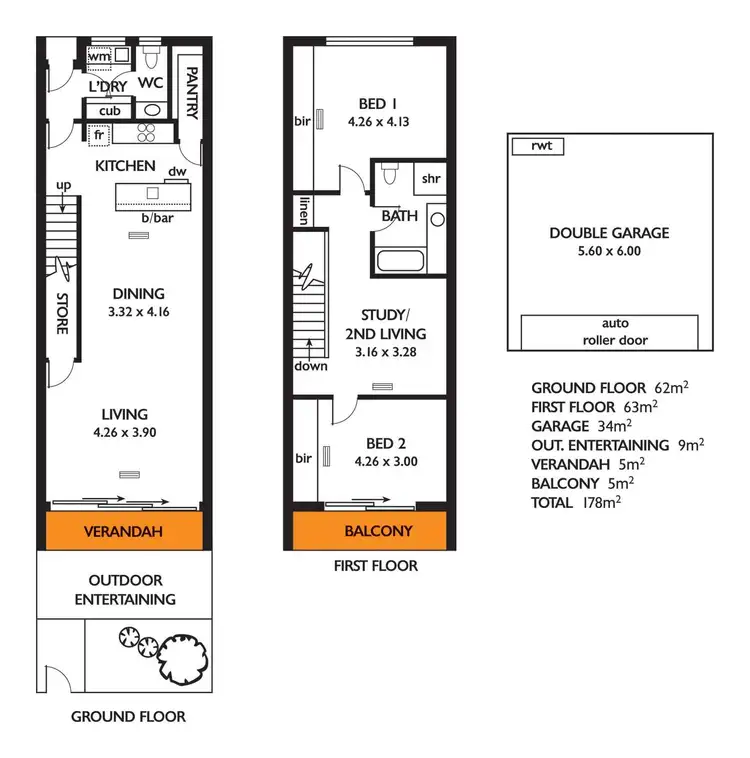 Floorplan of Homely townhouse listing, 59a Charles Street, Unley SA 5061