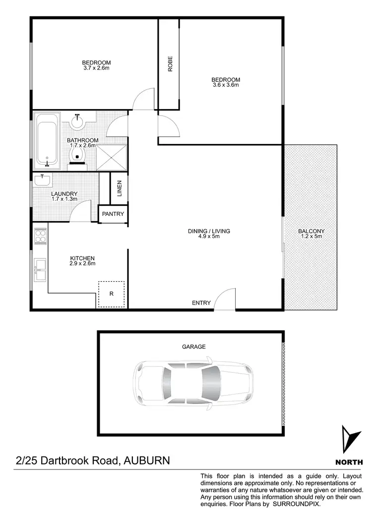 Floorplan of Homely unit listing, 2/25 Dartbrook Road, Auburn NSW 2144