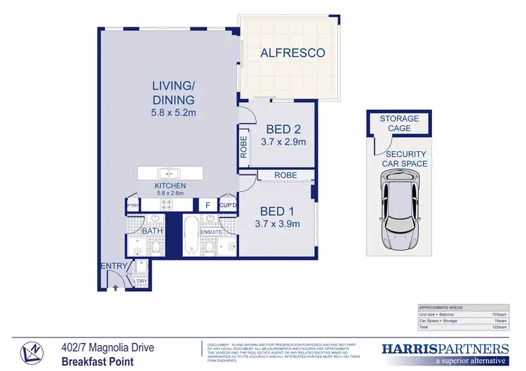 Floorplan of Homely apartment listing, 402/7 Magnolia Drive, Breakfast Point NSW 2137