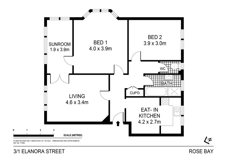 Floorplan of Homely apartment listing, 3/1 Elanora Street, Rose Bay NSW 2029