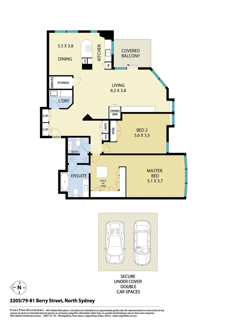 Floorplan of Homely apartment listing, 3205/79-81 Berry Street, North Sydney NSW 2060